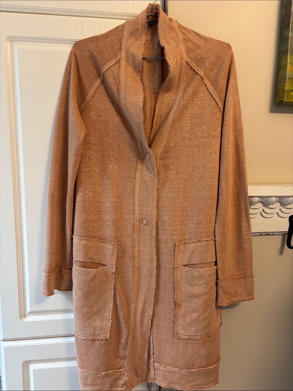 Oska Germany cotton/hemp long sweater jacket